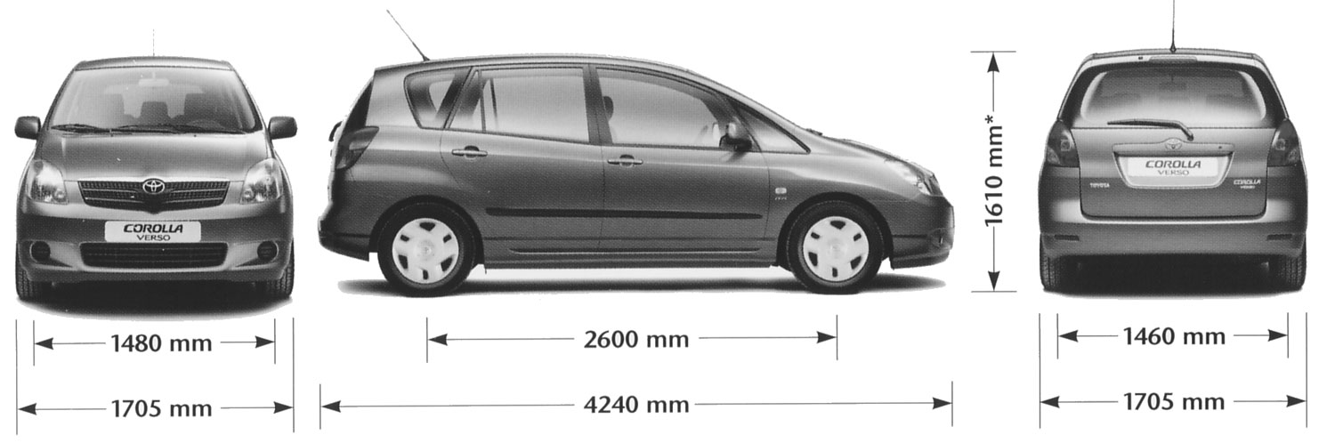 2000 Toyota Corolla Verso Hatchback blueprint