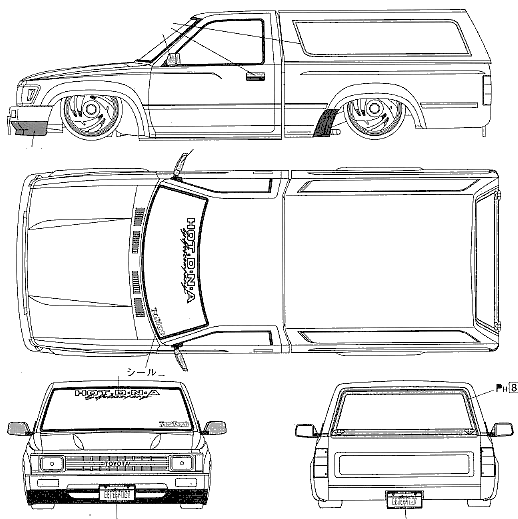1988 Toyota Hilux V Lowrider Pickup blueprint