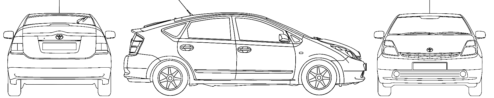 Toyota prius drawing