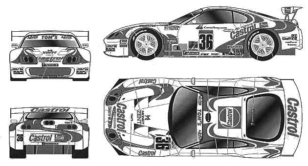 2001 Toyota Supra IV JGTC Castrol Coupe blueprint