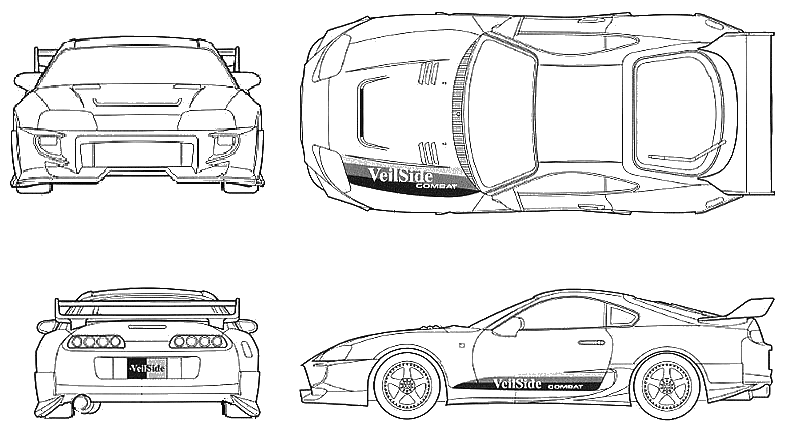 2001 Toyota Supra Veilside The fast and the furious Coupe blueprint
