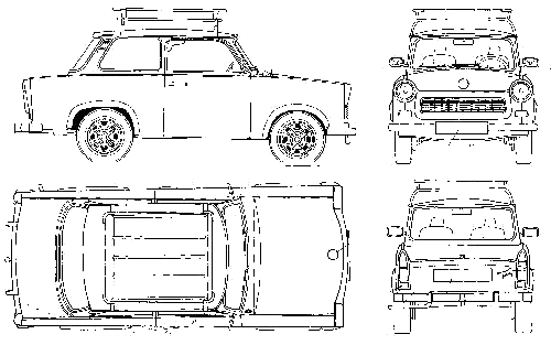 1960 Trabant 601S Sedan blueprint
