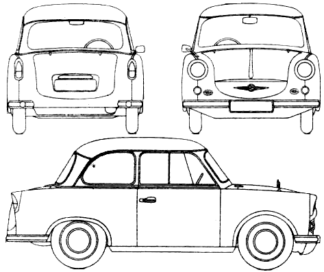1959 Trabant P500 Sedan blueprint