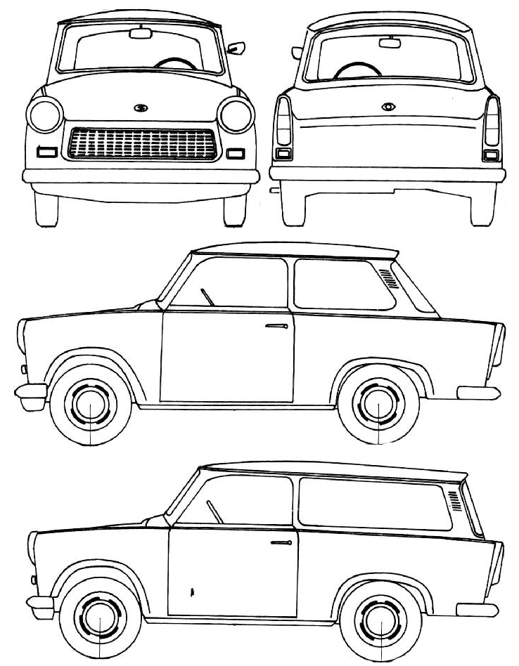 1980 Trabant P 601S Sedan blueprint