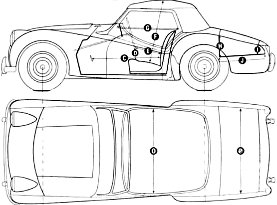 1953 Triumph TR2 Coupe blueprint
