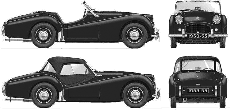 1953 Triumph TR2 Roadster blueprint