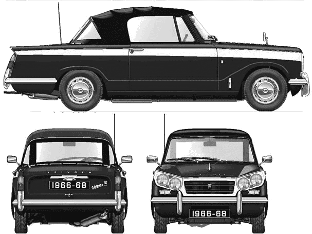 1966 Triumph Vitesse Mk II 2 Litre Convertible Cabriolet blueprint