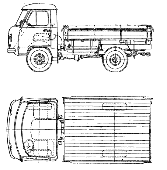 1965 UAZ 452 3305 Truck blueprint