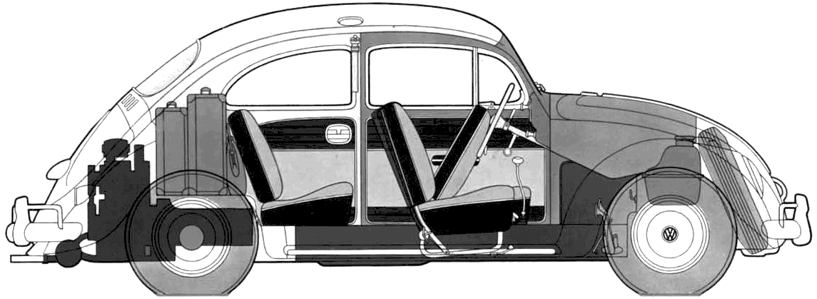 1954 Volkswagen Beetle 1200 Hatchback blueprint