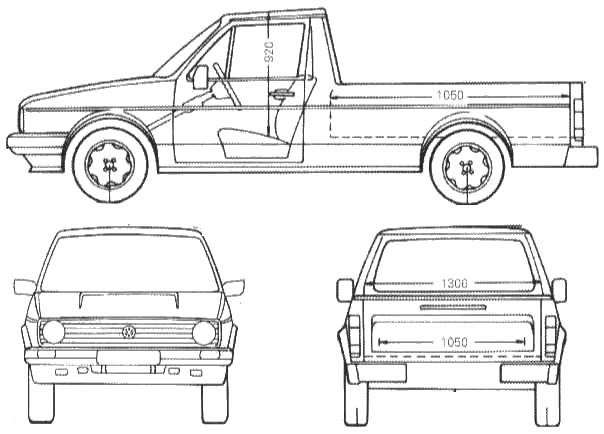 1990 Volkswagen Caddy Pickup blueprint
