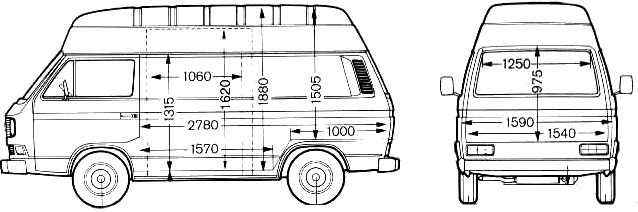 1995 Volkswagen Caravelle Van blueprint
