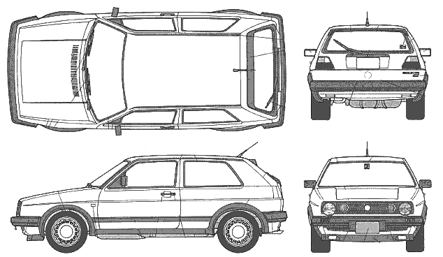 1983 Volkswagen Golf II Hatchback blueprint