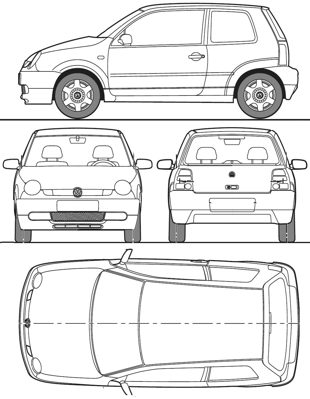 car blueprints with dimensions