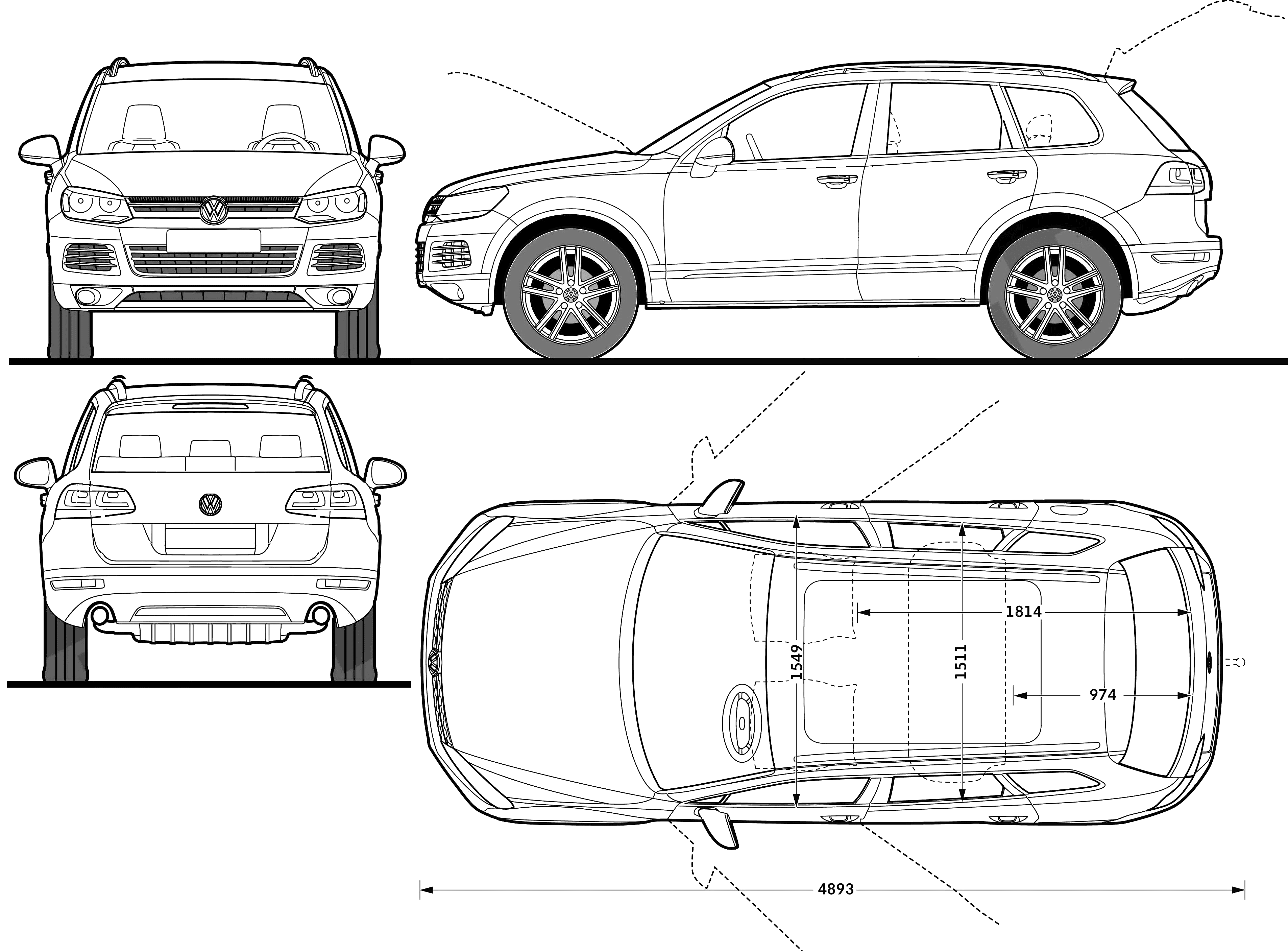 CAR blueprints - 2007 Volkswagen Tiguan SUV blueprint