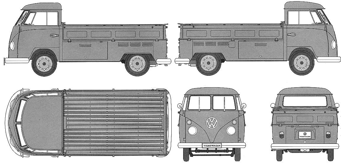 1967 Volkswagen Type 2 Pickup Truck blueprint