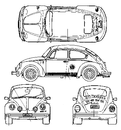 1988 Volkswagen Beetle 1303 Hatchback blueprint