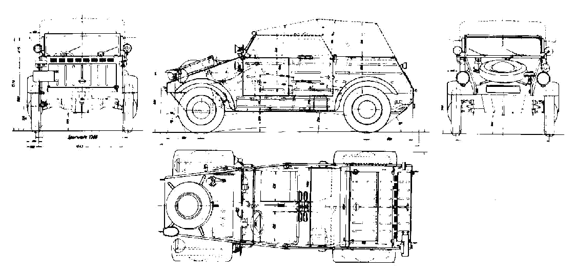 1944 Volkswagen Kubelwagen Sedan blueprint