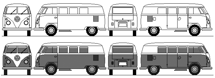 1954 Volkswagen Microbus T2 Bus blueprint