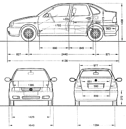 CAR blueprints 2005 Volkswagen Polo Sedan blueprint