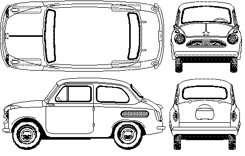 1960 ZAZ 965 Hatchback blueprint