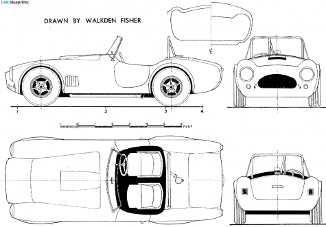 1961 AC Cobra Roadster Cabriolet blueprint