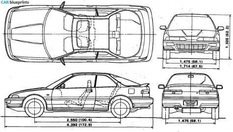 1990 Acura Inregra RS Coupe blueprint