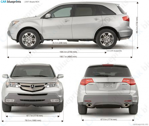 2007 Acura MDX SUV blueprint