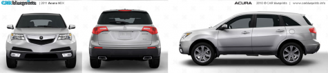 2011 Acura MDX SUV blueprint