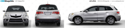 2011 Acura RDX SUV blueprint