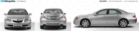 2010 Acura RL Sedan blueprint