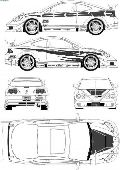 2002 Acura RSX Type S Coupe blueprint