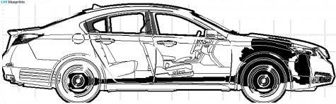 2009 Acura TL Sedan blueprint