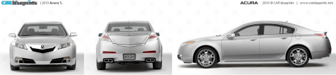 2010 Acura TL Sedan blueprint