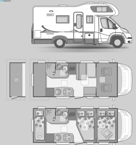 Adria RV Coral A-640 SK Bus blueprint