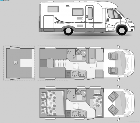 Adria RV Coral S-660 SL Bus blueprint