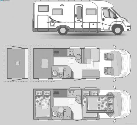 Adria RV Coral S-680 SPL Bus blueprint