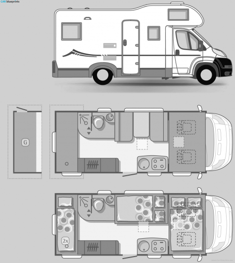 Adria RV Coral Sport A-576 DK Bus blueprint