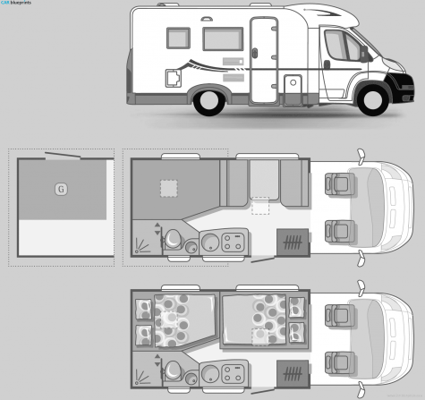 Adria RV Coral Sport S-573 DS Bus blueprint