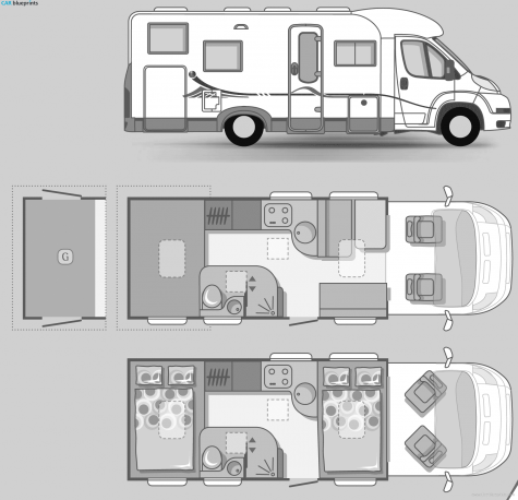 Adria RV Coral Sport S-680 SP Bus blueprint