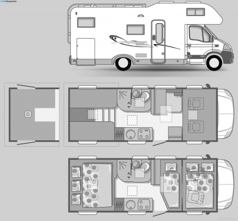 Adria RV Izola A-697 SL Bus blueprint