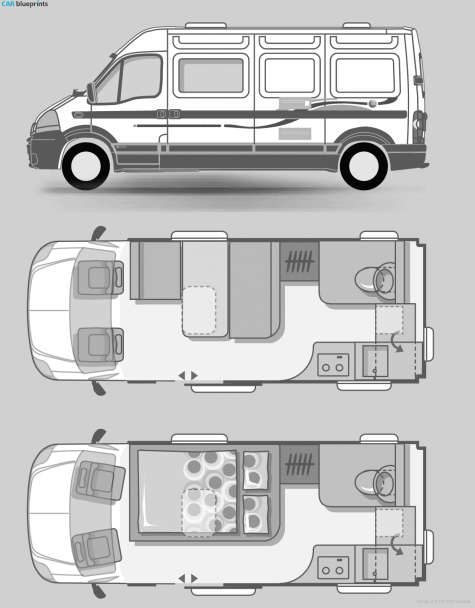 Adria RV Van-M Bus blueprint