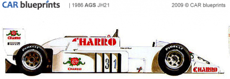 1986 AGS JH21 F1 OW blueprint