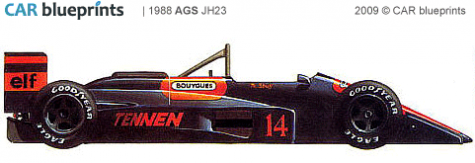 1988 AGS JH23 F1 OW blueprint