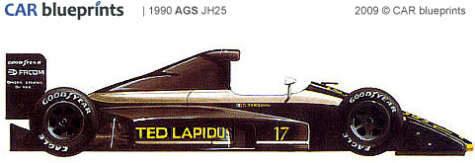 1990 AGS JH25 F1 OW blueprint