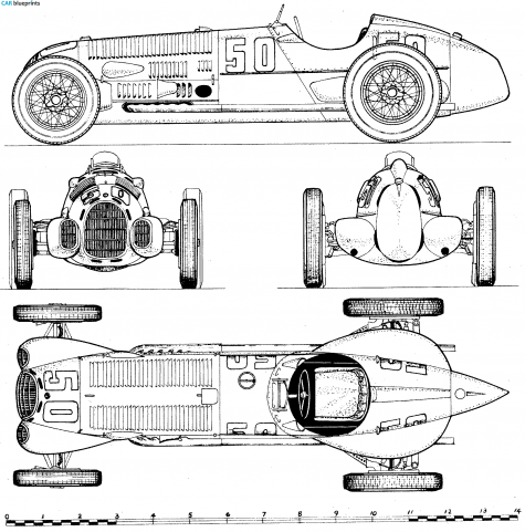 1938 Alfa Romeo 12C OW blueprint