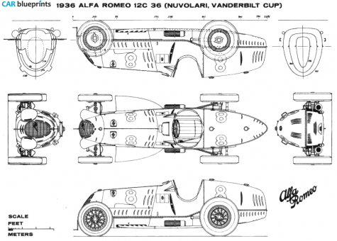 1936 Alfa Romeo 12C OW blueprint