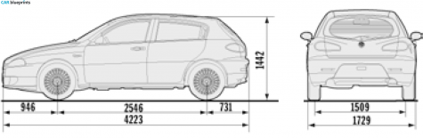 2007 Alfa Romeo 147 5-door Hatchback blueprint