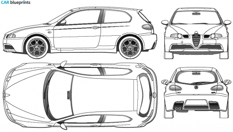 2002 Alfa Romeo 147 GTA Hatchback blueprint