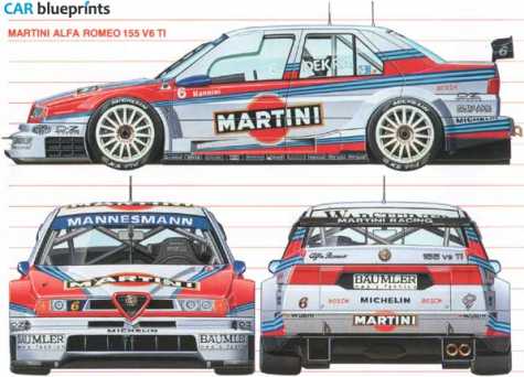 1996 Alfa Romeo 155 V6 TI MARTINI Sedan blueprint