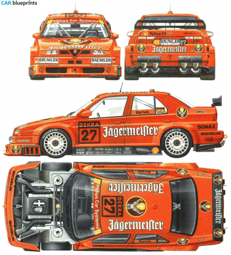 1993 Alfa Romeo 155 V6 TI DTM Sedan blueprint